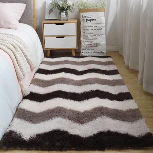 Fluffy Bedroom Rectangle Carpet Super Soft Blanket Anti-slip Area Rugs For Living Room Cushion Sofa Doorway Home Decorative Mat