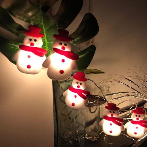 Christmas Snowman Fairy Garland LED Ball String Lights Waterproof for Christmas Tree Home Indoor Decoration Battery Powered