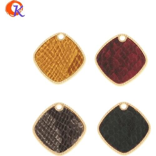 Cordial Design 50Pcs 25*25MM Charms/Jewelry Accessories/Square Shape/Hand Made/Snakeskin Effect/Earring Findings/DIY Making