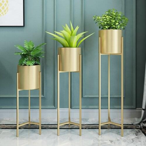 Nordic metal plant stand for living room indoor brief floor plant iron racks flower metal stand balcony metal shelf