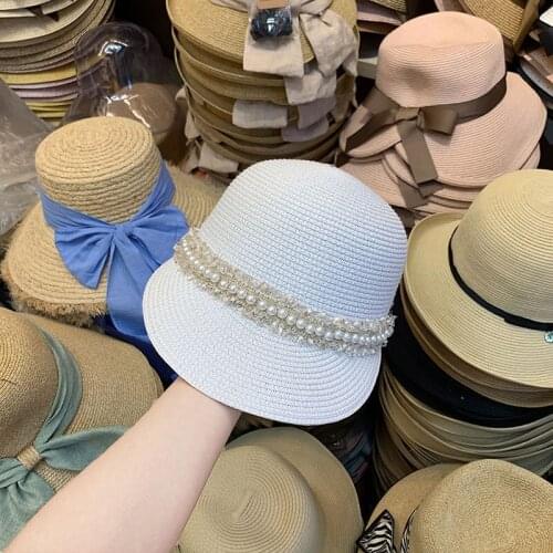 Straw Visor, Equestrian, Pearl Chain, Wheat Straw Baseball Cap, Fashion Equestrian Hat, Outdoor Visor, Duck Tongue Baseball