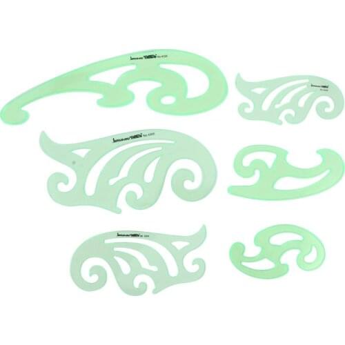 6Pcs Drawing Template Stencil Geometric Stencils Multiple Shapes Drawing Tools Multifunctional Design Drawing Ruler