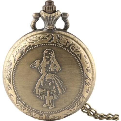 Vintage Real Glass Alice In Wonderland Watches Drink Me For Wishing Bottle Quartz Pocket Watch Necklace Reloj De Bolsillo Clock