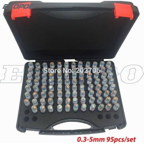 0.30-5.00mm step 0.05mm Steel Pin Gauge Pin Measuring Tool, 95pcs/box