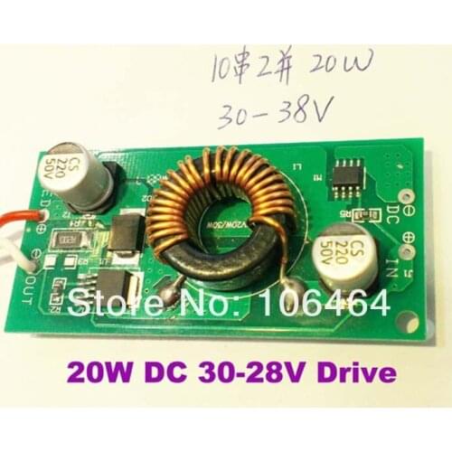 10pcs 20W Constant Current LED Driver DC12V to DC30-38V 600mA for 20W High Power LED