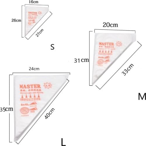 100/50/20 PCS S/M/L Size Disposable Pastry Bag Confectionery Bags For Cake Cream Decorating Icing Kitchen Baking Piping Bag Tool