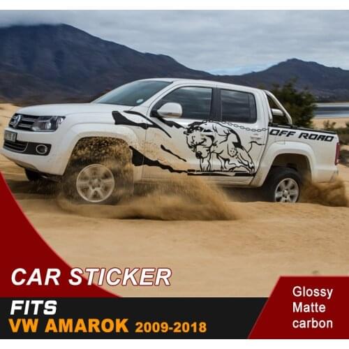 2 pieces shackles cheetah muddy side body off road personalized graphic vinyl car stickers fit for vm amarok 2009-2018