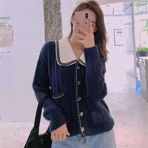 2021 Spring and Autumn Outerwear Coats Women Sweater Korean Style Women New Long-sleeved Kawaii Women Short Knit Cardigan