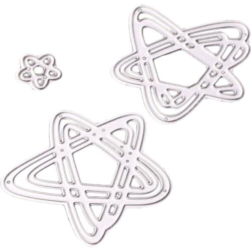 3 Pieces DIY Star Shape Metal Scrapbook Cutting Dies Embossing Stencils Template