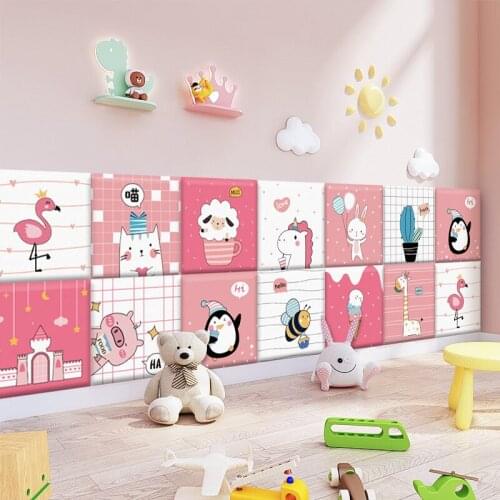 3D Foam Wall Stickers for Kids Room HeadBoard Soft Pack Anti-Collision Self-adhesive Tatami Decor Wall Skirting Line Sticker