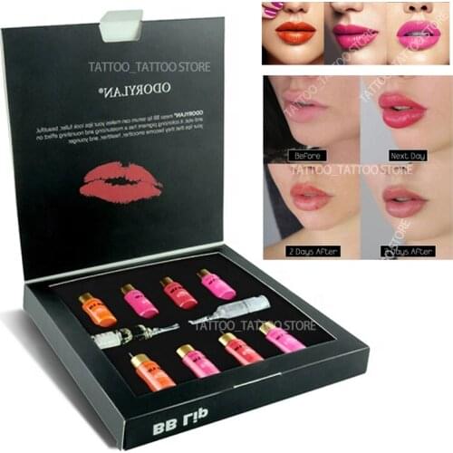 8pcs 5ml Korean Meso Glow bb Lips Kit Serum Pigment Multi Glow Bb cream for Lip Gloss MTS Mesotherapy Treatment Red Pink Orange