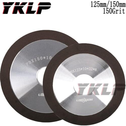125mm/150mm Diamond Black Sand Grinding Wheel Sharpen Grinding Wheel for Tungsten Steel Milling Tool Carbide Metal 150Grit