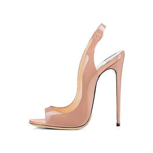 Drop Ship Woman Fashion 12 cm Peep Toe Buckle Strap Sandals Patent Leather Sexy Party Stiletto Heels Office Simple Dress Shoes