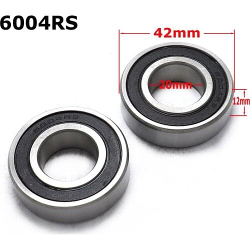 Two pcs Good Quality Seal Bearing 6004RS Miniature Flange Bearing Motorcycle Accessories Free Shipping