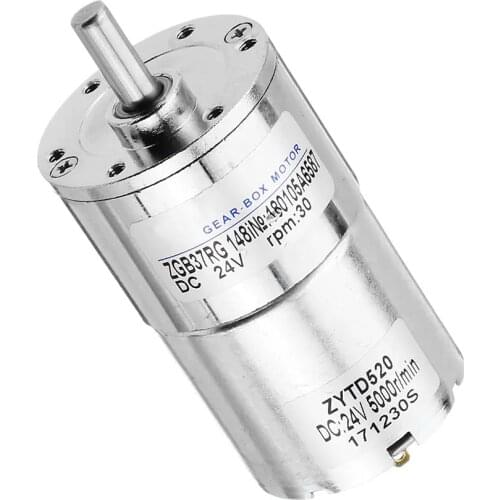 DC Motor 12V 24V ZGB37RG High Torque Electric Reduction Gearbox Eccentric Output Shaft 5RPM-1500RPM