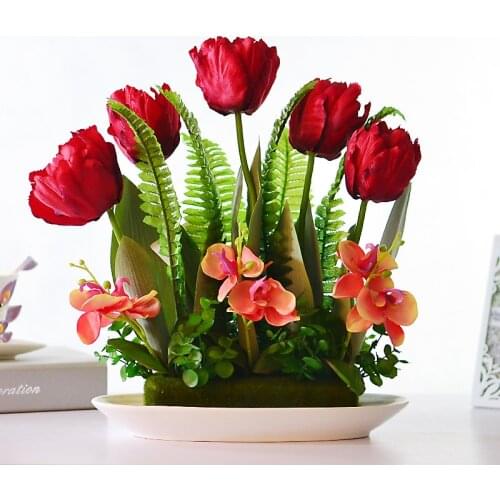 New high-end simulation silk flower High simulation flowers bonsai ceramic bonsai TC3501 fresh four-color optional