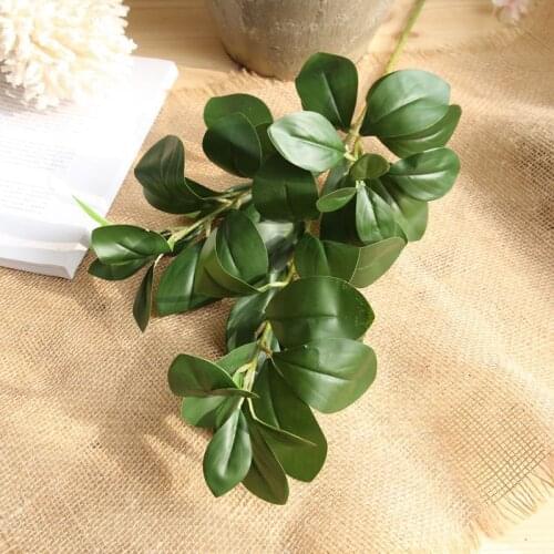 80cm Artificial Milan Plant leaves Large Fake Eucalyptus Silk False Leafs Green Simulation Tree Foliage Garden Home Decor