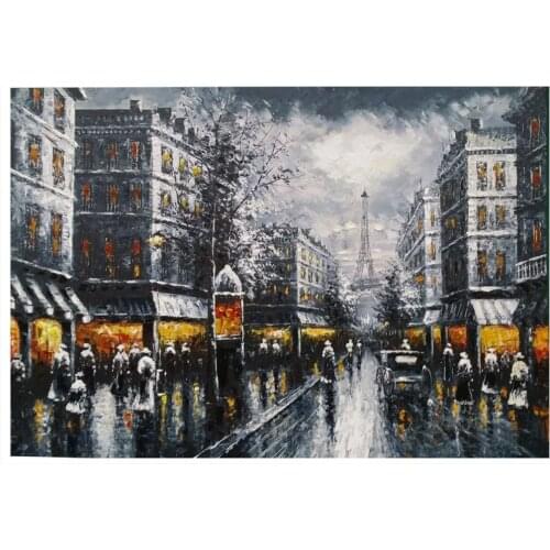 JMINE Div 5D Paris Eiffel Tower Street landscape Full Diamond Painting cross stitch kits art Scenic 3D paint by diamonds