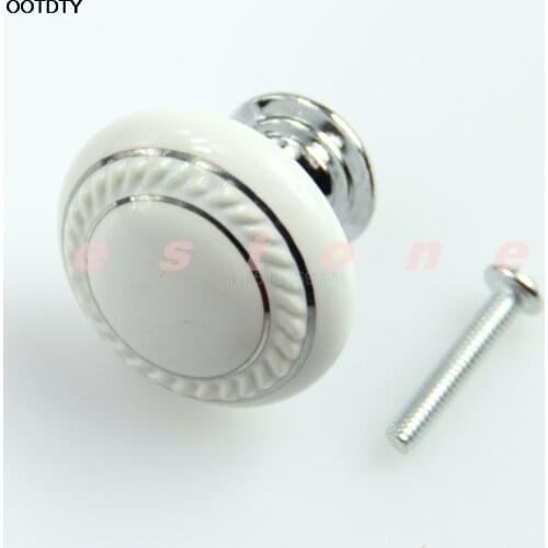 Ceramic Wardrobe Handle Crystal Glass White Door Knob Drawer Cabinet Kitchen Wardrobe Handle