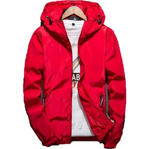 Hooded Jacket New Spring Fall 2021 Korean Edition Plus Size 7XL Mens and Womens Couples White Red Grey Thin Section Coat