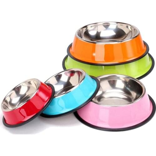 Multi Size Stainless Steel Pet Dog Bowl Non-slip Cat Dog Feeder Bowl For Dogs Small Medium Large Dog Feede Accessories