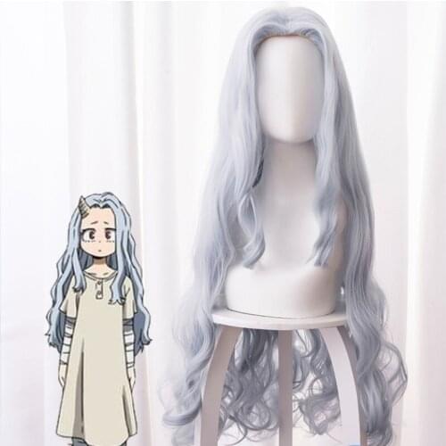 Anime Comic My Hero Academia Cosplay Wigs Eri Cosplay Wig Synthetic Wig Long Gray Curly Hairs Women Girls Cosplay Accessory