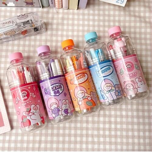 Ins cartoon pen holder girl heart cute two-dimensional desktop pen stationery storage box kawaii desktop supplies