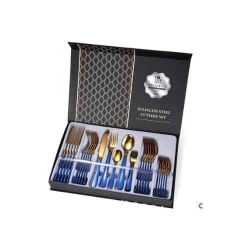 Stainless steel cutlery gold-plated painted 30-piece set cutlery set gift tableware dining table set