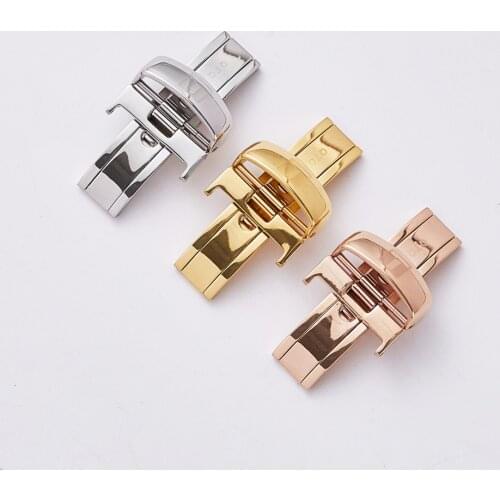 12mm 14mm 16mm 18mm 20mm Watch Strap Butterfly Buckle for Tissot 1853 T035 Watch Band Clasp Stainless Steel Rose,Gold,Silver