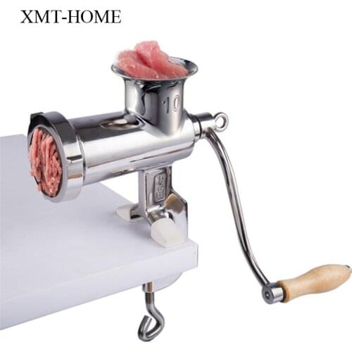 XMT-HOME full stainless steel manual meat grinders handle meat mincer for sausage stuffer meat grinder 1pc