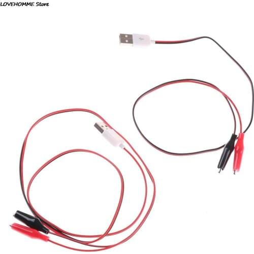 USB Alligator clips Crocodile wire Male to USB tester Detector DC Voltage meter ammeter capacity power meter monitor, etc