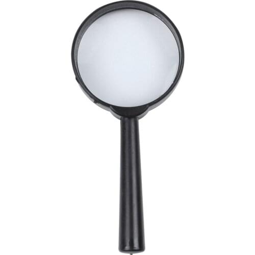 Black plastic 5X zoom Hand-held magnifying glass diameter 40MM Black plastic pocket Frame 40 mm Lens 5 x Magnifier Glass magnifi