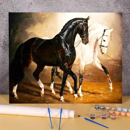 Horse Animal Paint By Numbers Complete Kit Oil Paints 40*50 Picture By Numbers Photo Home Decoration For Wholesale