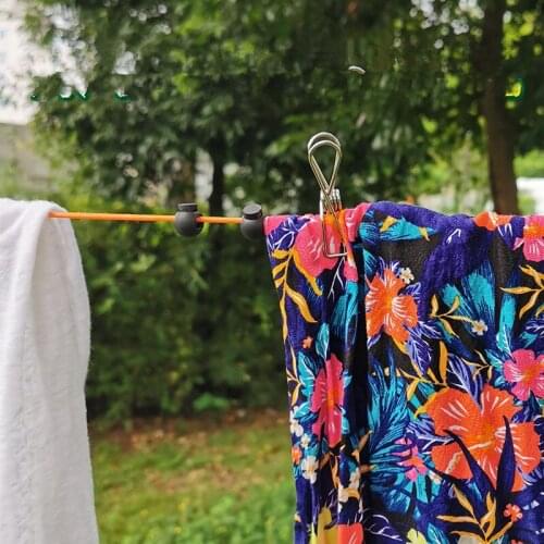 Portable Outdoor travel windproof non-slip clothesline hotel indoor retractable perforated invisible clothesline