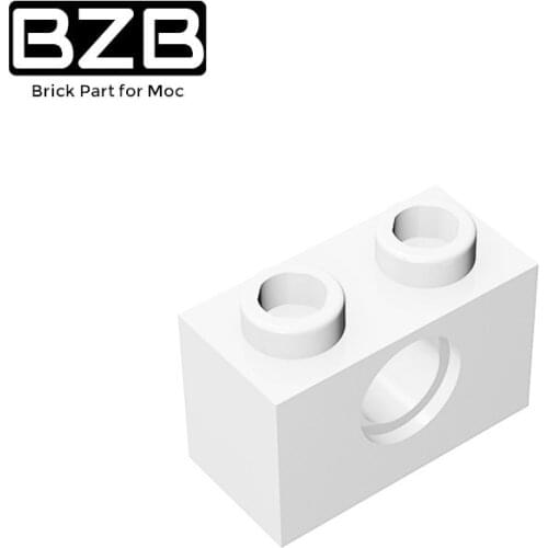 10pcs BZB MOC 3700 Brick 1x2 with Hol Compatible Assembles ParticlesFor Building Blocks Parts DIY Educational gift Toy