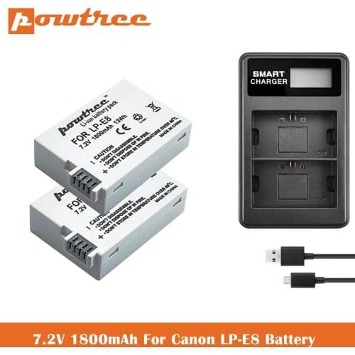 Replacement LP-E8 Battery+Charger for Canon Rebel T3i T2i T4i T5i EOS 600D, 550D, 650D, 700D, Kiss X5, X4, Kiss X6 Digital Camer