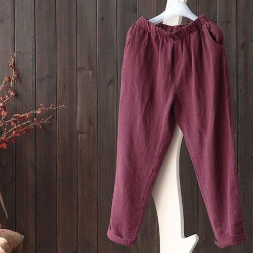 Cotton And Linen Female Pants Summer Loose Casual Pants Women Long Pants Fashion Harem Pant
