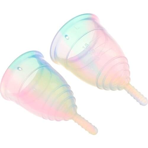 1Pc Multicolor Soft Menstrual Cup Silicone Feminine Hygiene Period Cup Reusable Cup