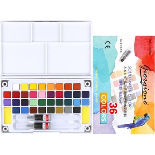 12/18/24/36/Solid Watercolor With Paint brush Portable Watercolor Pigment Set For Students Outdoor watercolor watercolor paint
