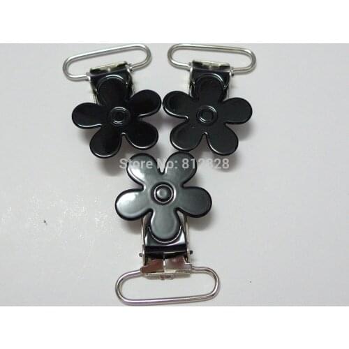 25pcs Black Color Flower Suspender Clips