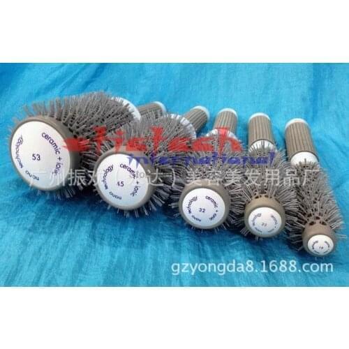 By ems or dhl 50pcs Hot Selling 5 Sizes Durable Ceramic Iron Round Comb Hair Dressing Brush Salon Styling Barrel