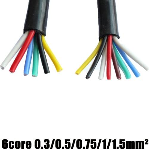6core ilica Gel Wire 15AWG 17AWG18AWG 20AWG 22AWG Electric Silicagel Wire LED Power Cable YGC YGZ tinned copper Motor Cable