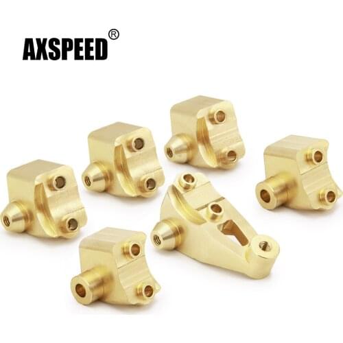 AXSPEED 1Set Heavy Duty Brass Front Rear Axle Lower Shock Mount for TRX-6 Upgrade Parts 1/10 RC Rock Crawlers Cars