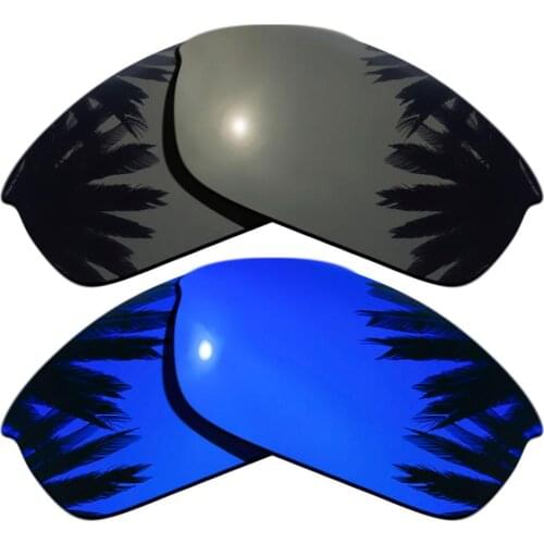 Black & Purple Mirrored Polarized Replacement Lenses for Flak Jacket Frame 100% UVA & UVB