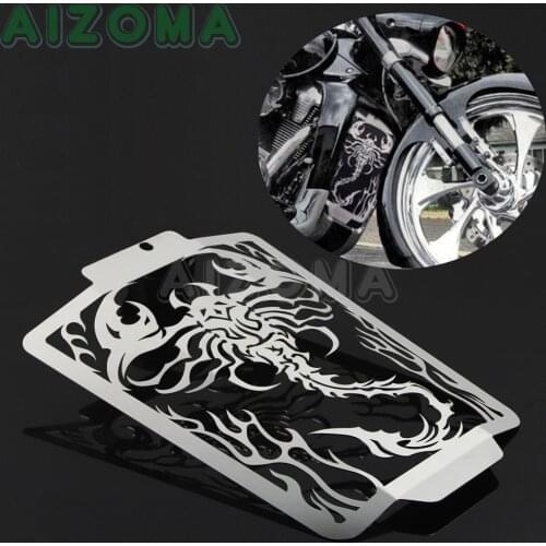 Chrome Scorpion Flame Style Radiator Protection Cover Grille For Suzuki Boulevard M109R VZR1800 2006-18 2012 13 2014 15 2016 17