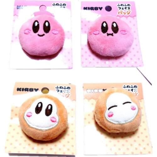 Kawaii Kirby Star Plush Toy Waddle Dee Doo Brooch Pins Badge Brooches Collar Fashion Jewelry Accessories Soft Toy Kids Gift