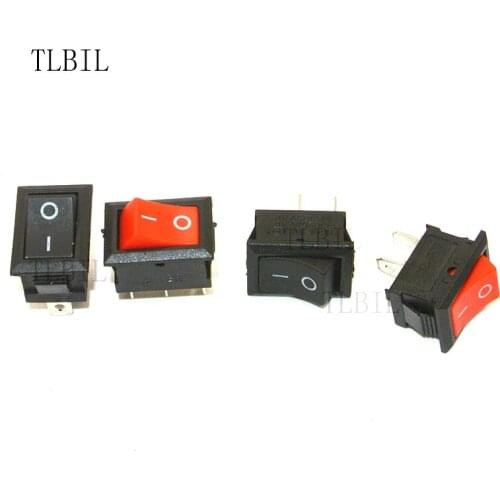 10Pcs Push Button Switch 10x15mm SPST 2Pin 3A 250V KCD11 Snap-in On/Off Rocker Switch 10MM*15MM Black Red and White