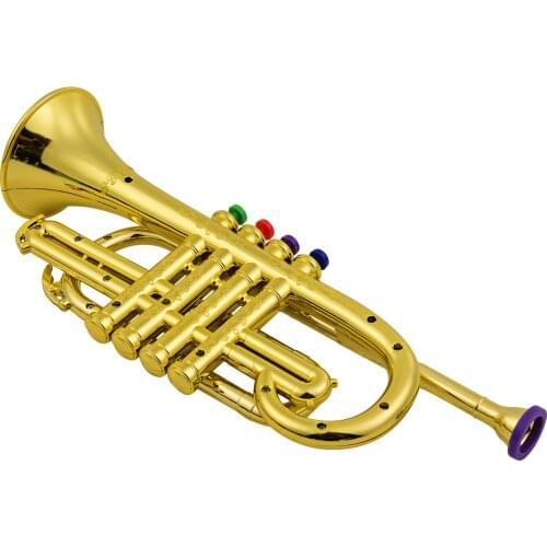 Musical Wind Instruments Trumpet Kids ABS Metallic Gold Trumpet