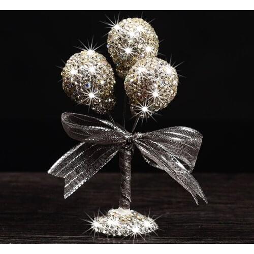 Charming Auto Ornaments Rhinestone Diamond Lovely Balloon Car Decoration Mini Console Dashboard Decoration Car Interior Supplies