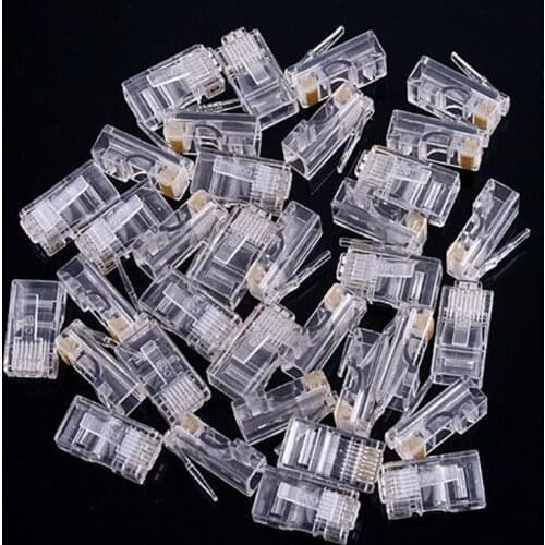 Wholesale Lot 1000pcs Crystal 8Pin RJ45 Modular Head Plug Rj-45 Cat5 Cat5e Cat6 Rj 45 Ethernet Network Cable Connector Adapter